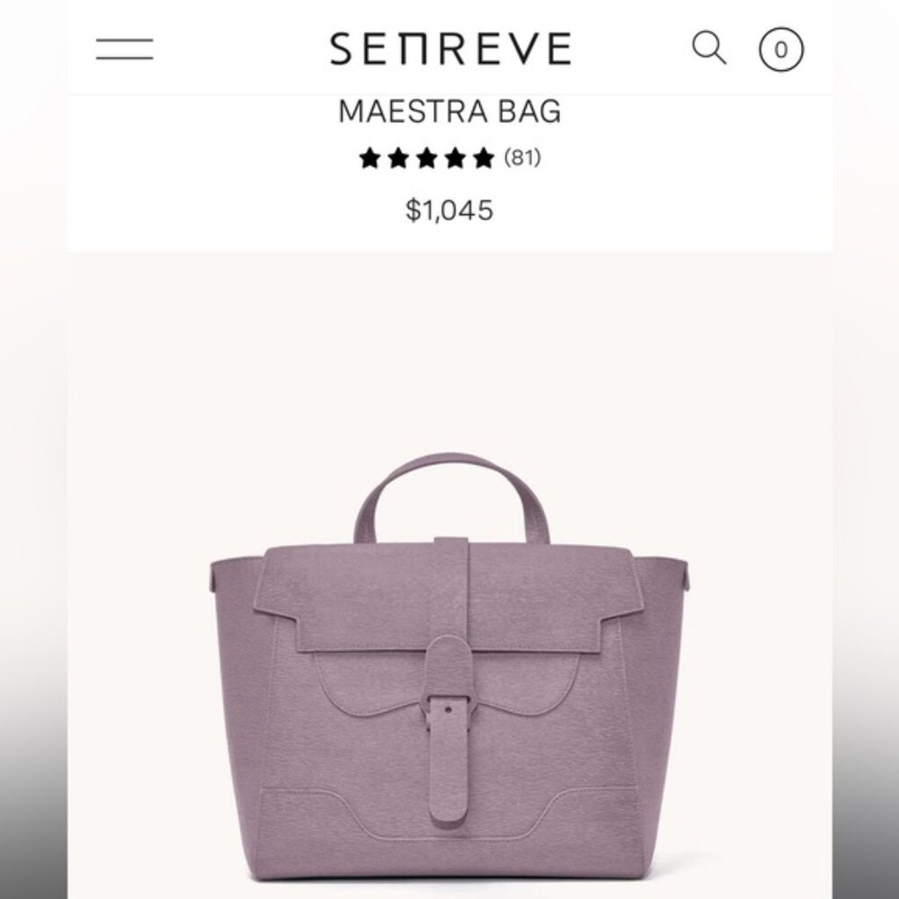 Senreve Large Maestra $1045 Bag Lilac Purple - RARE